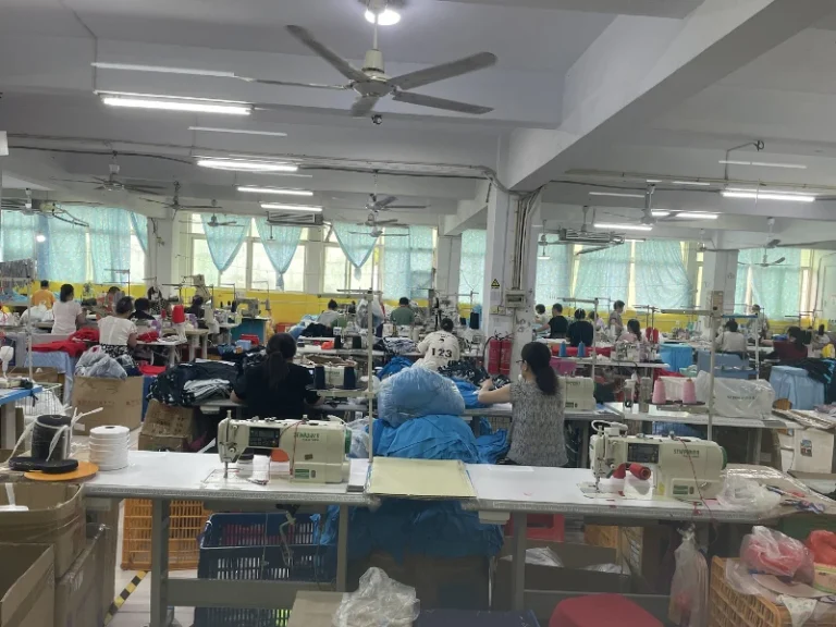Activewear manufacturing workshop in China