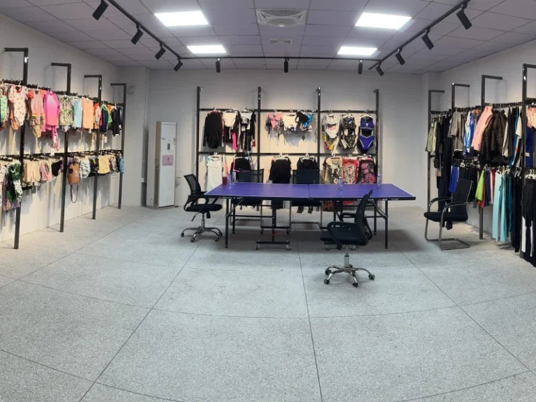 Custom swimwear display in our showroom
