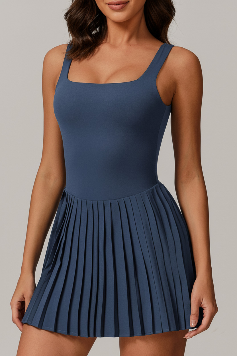 Athletic Pleated Skirt One-Piece for Women (1)