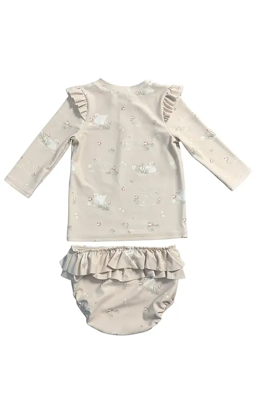 Baby Girl Long Sleeve Swim Diaper Set (4)