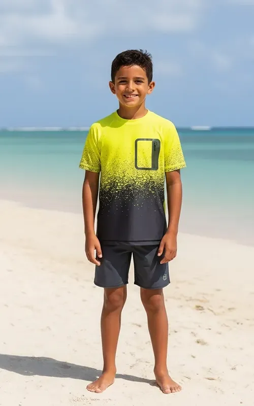 Boys’ UV Protection T-Shirt with Zipper Pocket (2)