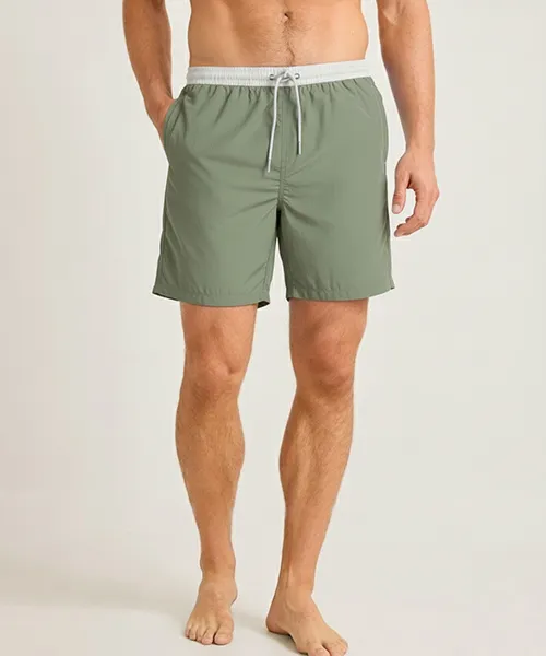 Contrast Waistband Mens Swim Shorts (1)