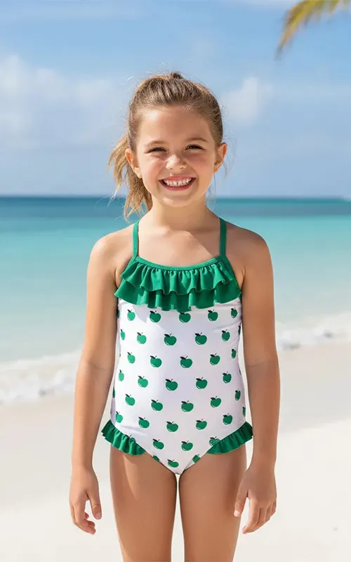 Girls One Piece Swimsuit with Ruffle (6)