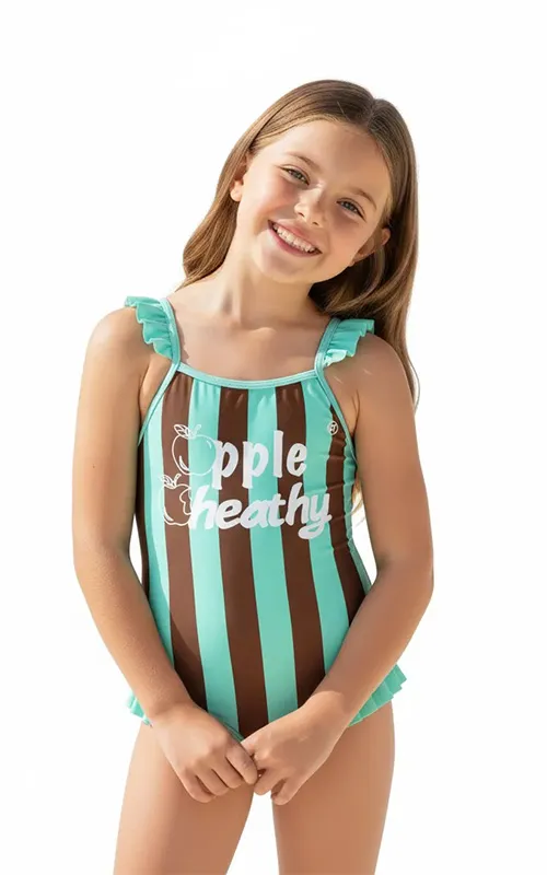 Girls Striped Bathing Suit (5)