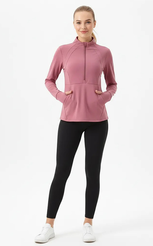 Ladies Activewear Training Jacket with Half Zip (1)