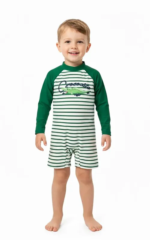 Long Sleeve Baby Rashguard Romper (3)