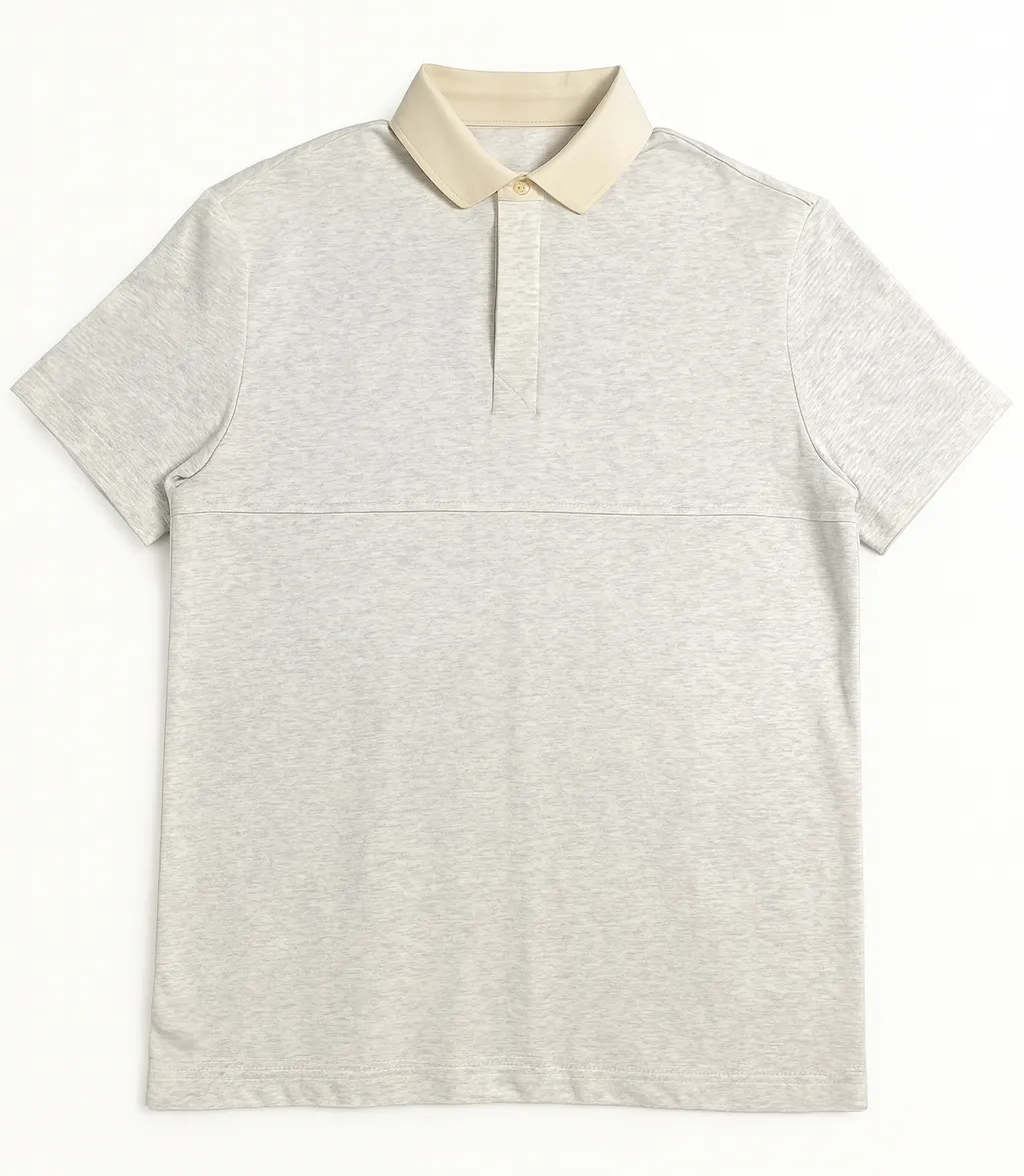 Men's Contrast Collar Short Sleeve Polo Shirt (2)