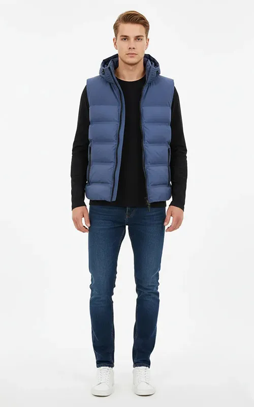 Men's Lightweight Hooded Puffer Vest – Water-Resistant Outerwear (3)