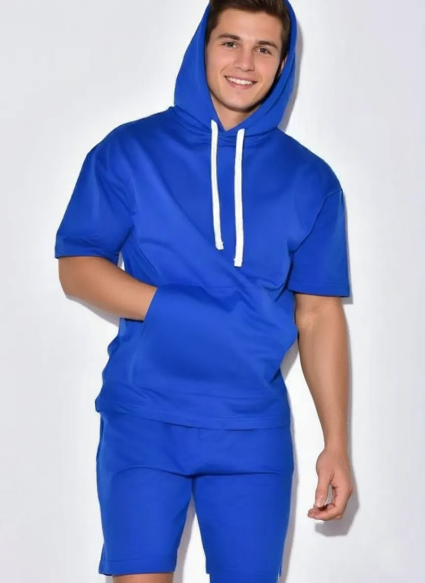 Men's Short Sleeve Hoodie Track suit (3)