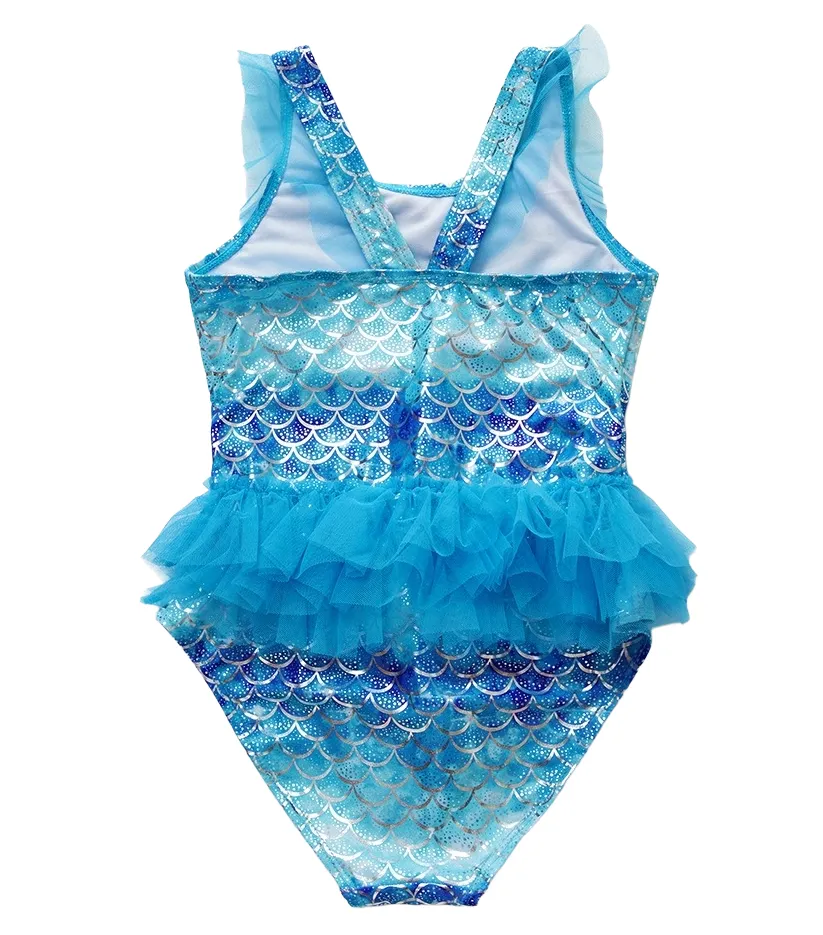 Mermaid Foil print One Piece Bathing Suit (1)