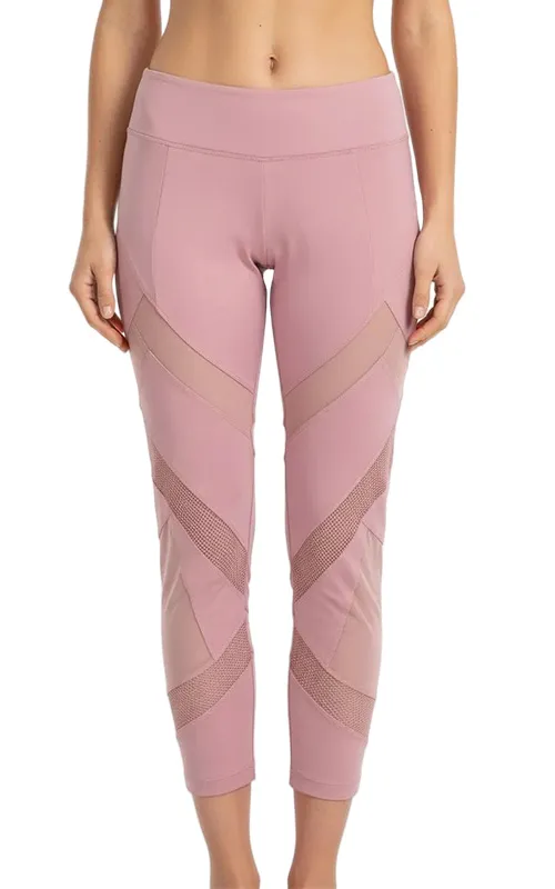 Mesh Panel Capri Leggings for Women (5)