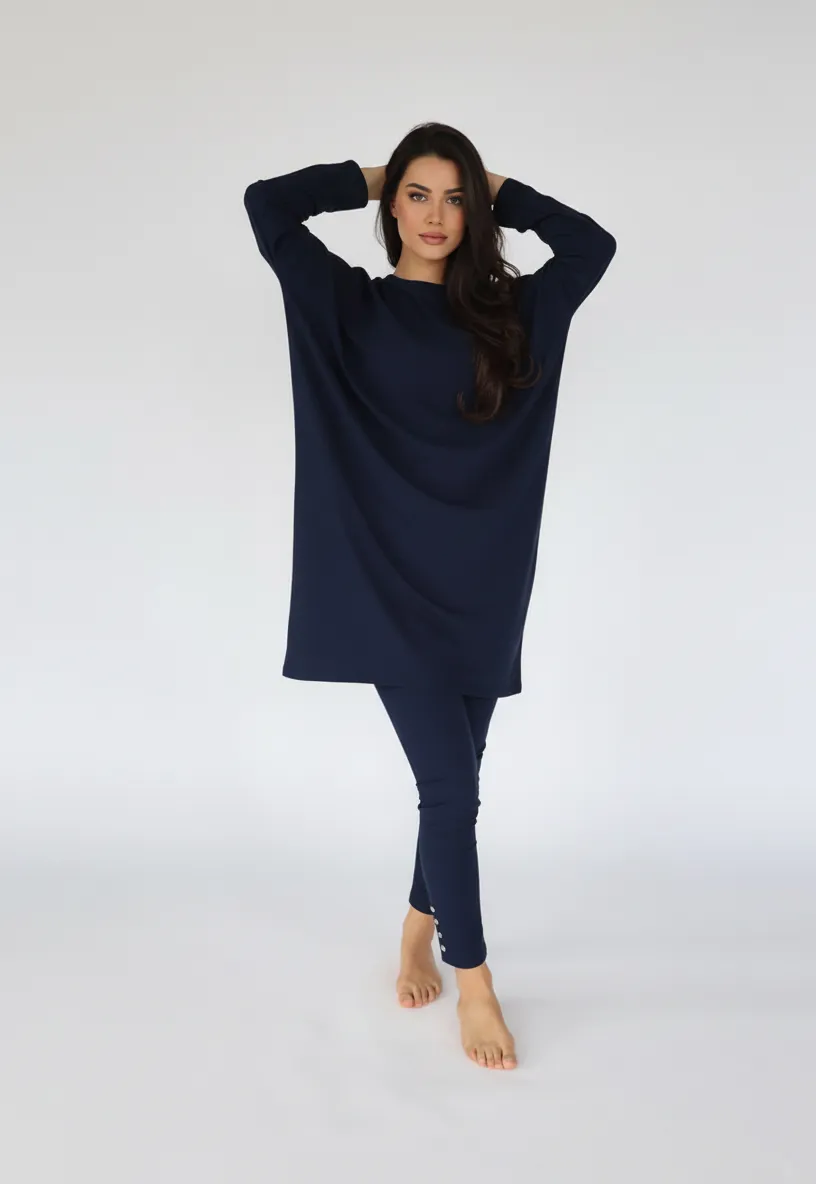 Women’s Button-Detail Loose Muslim Swimwear Set (4)