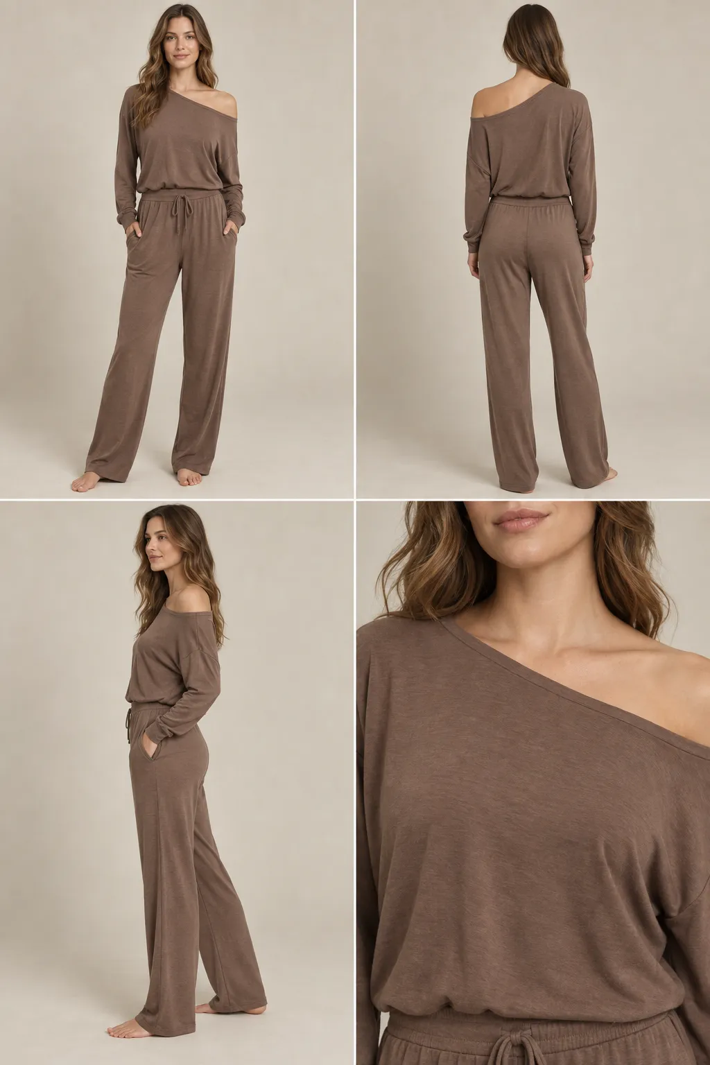 Women’s Asymmetric Long Sleeve Sport Lounge Set - photo 2