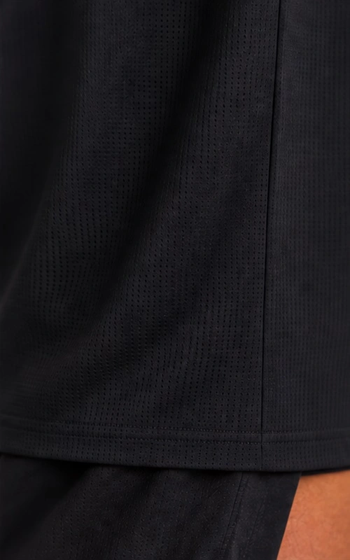 Men’s Black Perforated Running T-Shirt with Relaxed Fit - photo 4